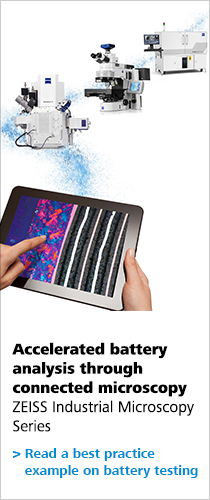 Accelerated battery analysis through connected microscopy ZEISS Industrial Microscopy Series Read a best practice example on battery testing