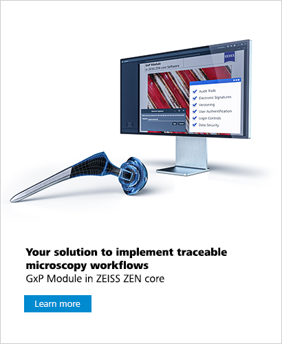 Your solution to implement traceable microscopy workflows GxP Module in ZEISS ZEN core Learn more